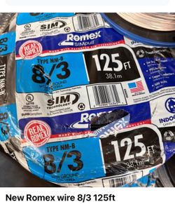 New Romex wire 8/3 125ft