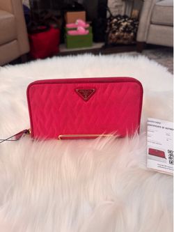 Preloved Quilted Tessuto Nylon Zip-Around Long Wallet