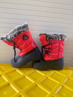 Red/black snow boots for women Size 13 US