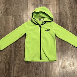 Puma Neon Green/Yellow Fleece Hoodie Jacket. Size 5