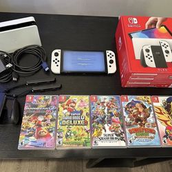 OLED Console Bundle w/ Pro Controllers and Carrying Case - White