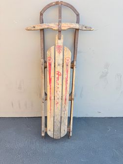 vintage Gladding "American Flyer" wooden snow sled