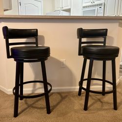 Armen Living 30in Bar Height Metal Swivel Barstool Set (x2)