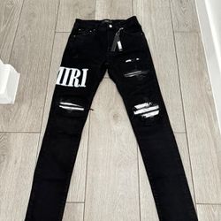 Amiri Skinny Fit Black Tie-Dye Core Jeans New Season 