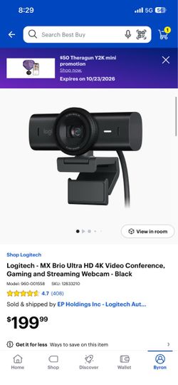 Logitech MX Brio Ultra HD 4K Webcam