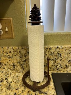 Rustic cast iron paper towel holder