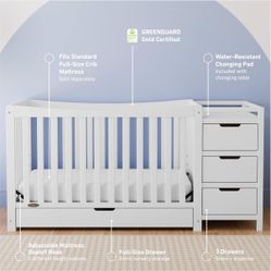 Crib and Changer with Drawer
