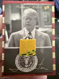 🇺🇸 JIMMY CARTER AUTHENTIC PENNANT CLOTH RELIC – 2018 PIECES OF THE PAST