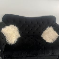 3 Piece Gothic Style Black Couch Love Seat Chair Set 