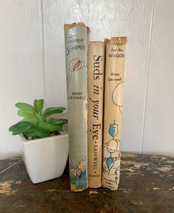 Three vintage children’s stories from Mary Lasswell. “Suds in Your Eyes,” “Wait for the Wagon” and “Tooner Schooner” All First Editions w DJ