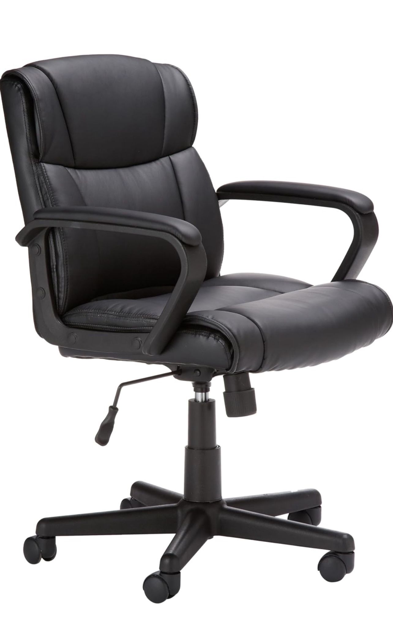 Amazon Basics Office Computer Task Desk Chair with Padded Armrests, Mid-Back, Adjustable, 360 Swivel, Rolling, 275 Pound Capacity, 24.2"D x 24"W x 34.