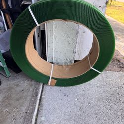 Heavy-Duty Green PET Polyester Strapping Roll - 1/2” Wide 