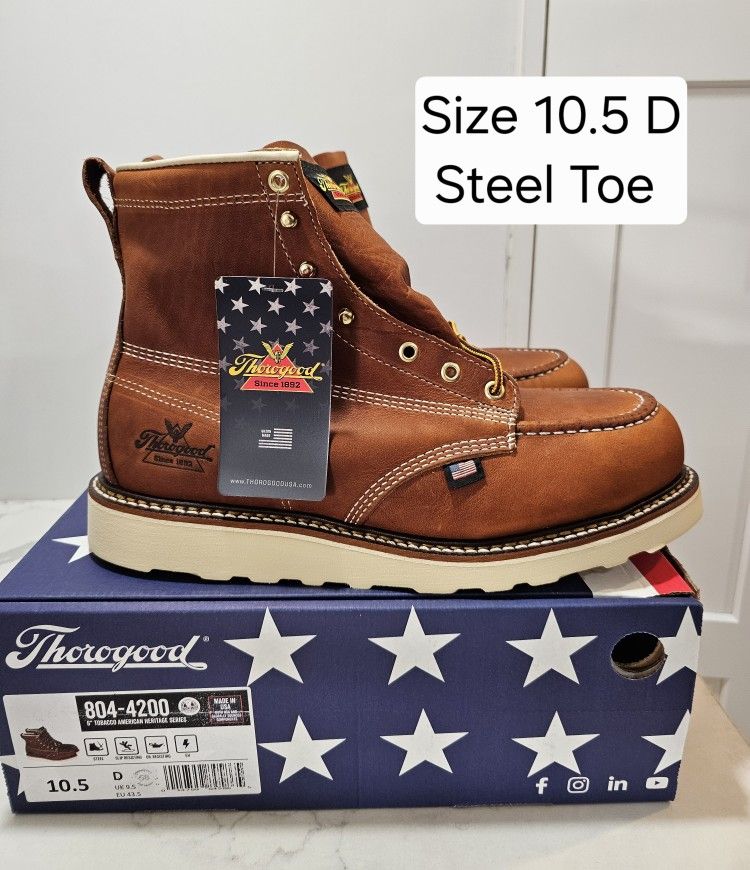 Thorogood Steel Toe Work Boots Size 10.5 D
