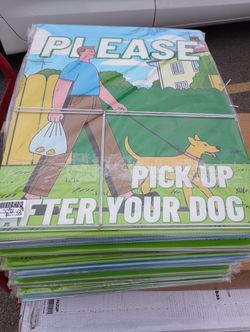 Please pick Up After You Dog Signs 2pack