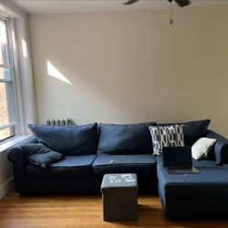 Navy blue sectional couch 