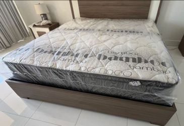 New KING Size Mattress Pillow top Comfort with box spring set Colchones Nuevos KING Size Mattress BED Set Free box BED FRAME NOT INCLUDED