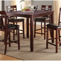 5 PC COUNTER HEIGHT DINNING  SET ( TABLE+ 4 CHAIRS