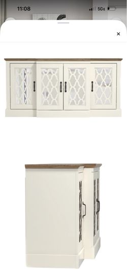 Ivory oak side  cabinet