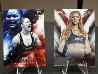 Lot Of 2 2017 Topps Chrome UFC Fire Fired Up Ronda Rousey #UF-RRO & Base #UF-RR