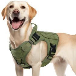abbitgoo Tactical Dog Harness Medium Sized, Heavy Duty Pet Harness With Handle, No-Pull Service Vest Medium Breed, Adjustable Military Dog Vest For Tr