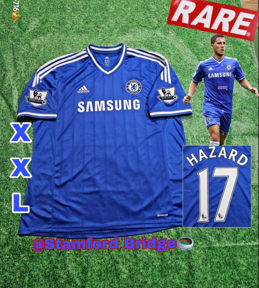 Adidas Chelsea FC Eden Hazard #17 2013/2014 Home Jersey Rare XXL 