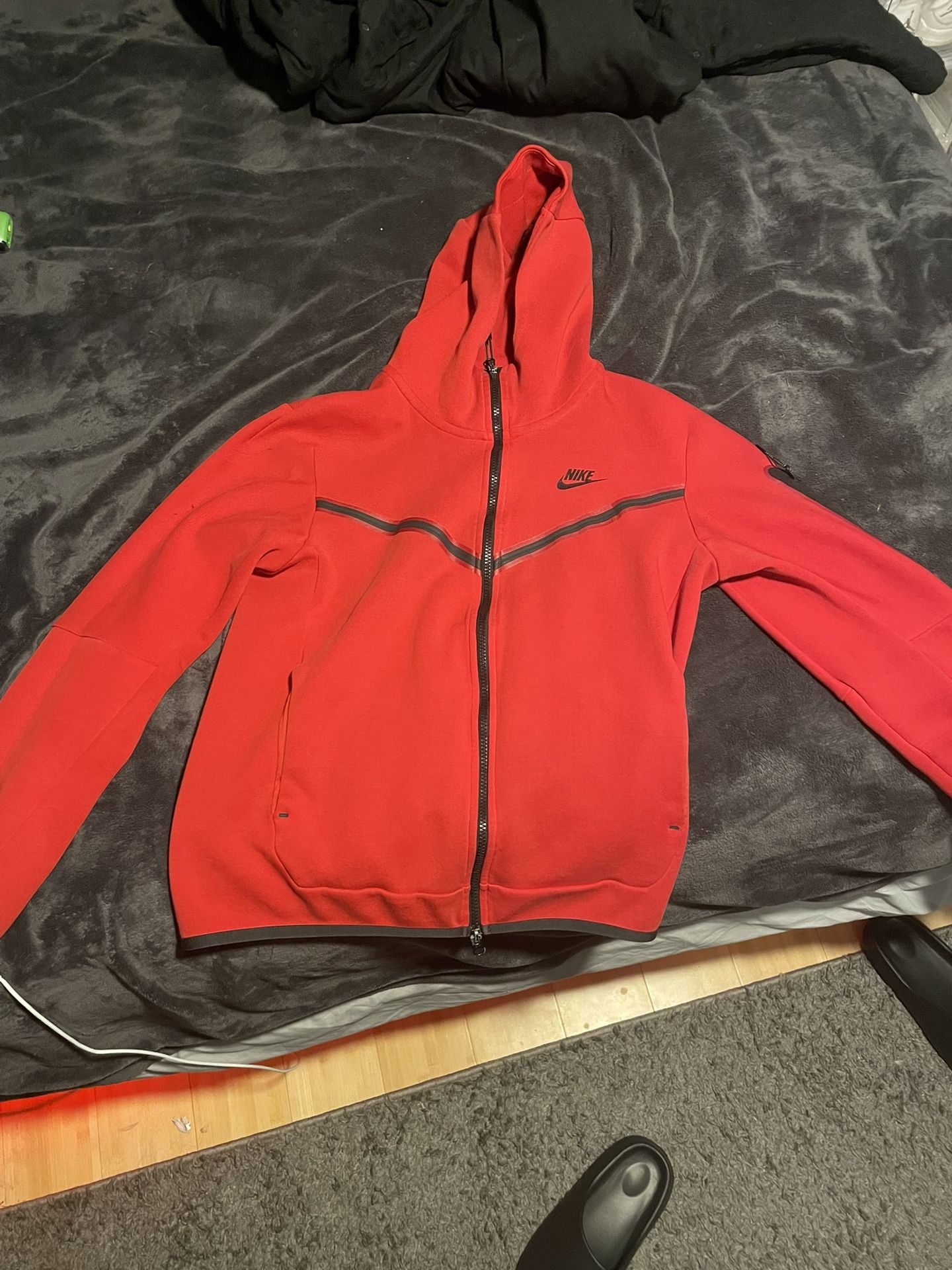R Nike Sportswear Tech Fleece Full Zip Hoodie University Red