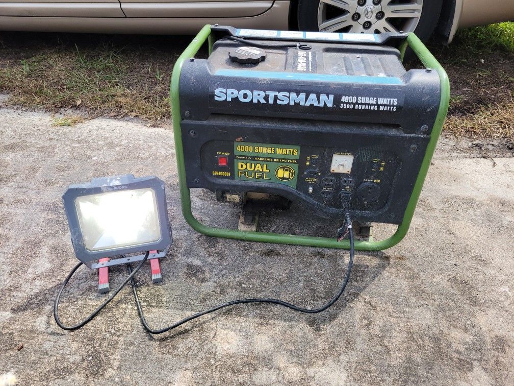 Dual fuel generator! Propane \ natural gas and gasoline starts first pull
It does have some gas in it. Save the sales tax. It is 650 plus tax at Low