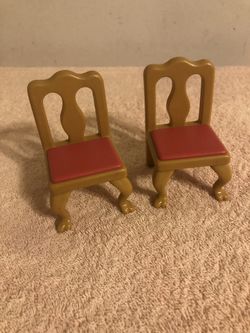 Vintage Little Tikes Grand Mansion Dollhouse Size Dining Room Chairs