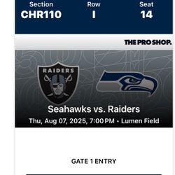 Seahawks versus Raiders 