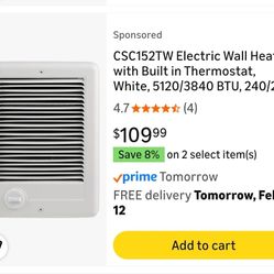 CSC152TW Electric Wall Heater