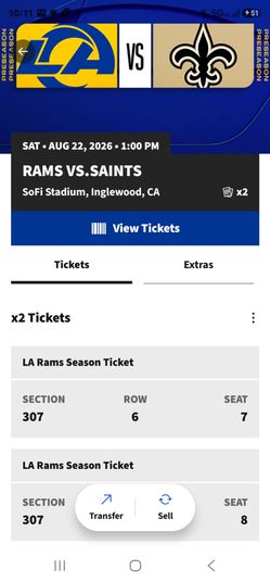 LA RAMS VS NO SAINTS 8-22-26
