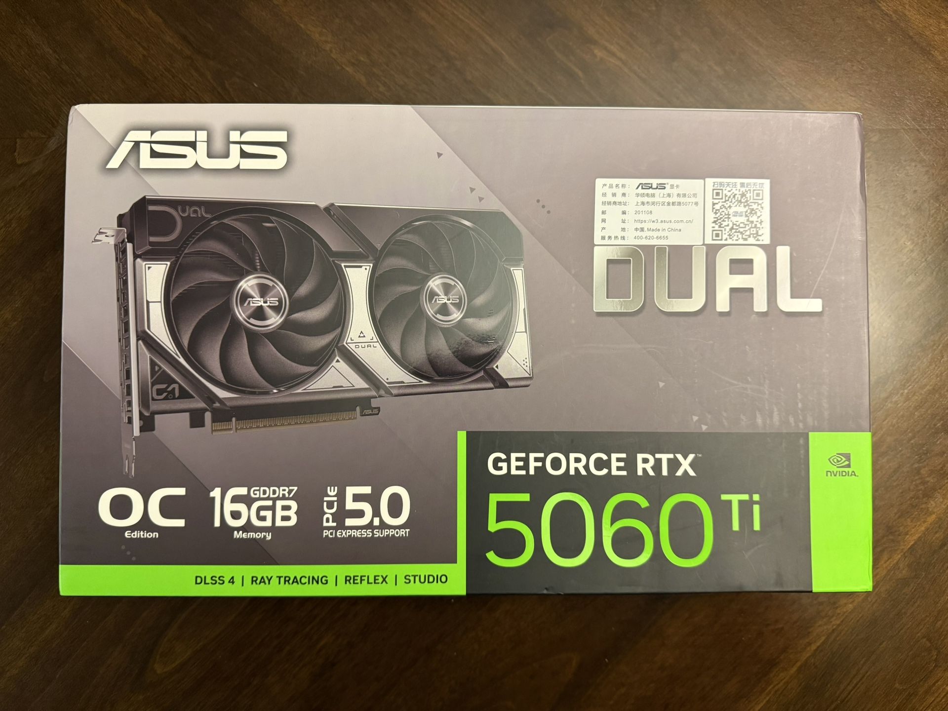 ASUS Dual GeForce RTX 5060 Ti Overlocked 16GB 128-Bit GDDR7