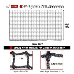Sports Netting - Heavy Duty Ball Net for Golf, Baseball, Hockey, Soccer
