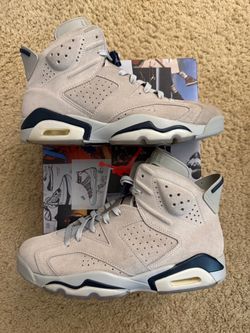 Size 9 (Pre owned, og box) - Air Jordan 6 retro Georgetown grey suede