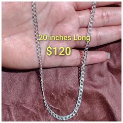 925 Sterling Silver Chain/Cadena Cubana De Plata 925