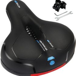 Comfortable Bike Seat, Wide Bicycle Seat Cushion for Men Women Comfort Memory Foam Waterproof Bicycle Saddle Replacement Universal Fit for Mountain/Ro