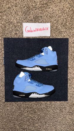 Size 9 Jordan 5 UNC University Blue