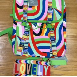 NWT H&M Kids Colorful Backpack And Pouch Set 