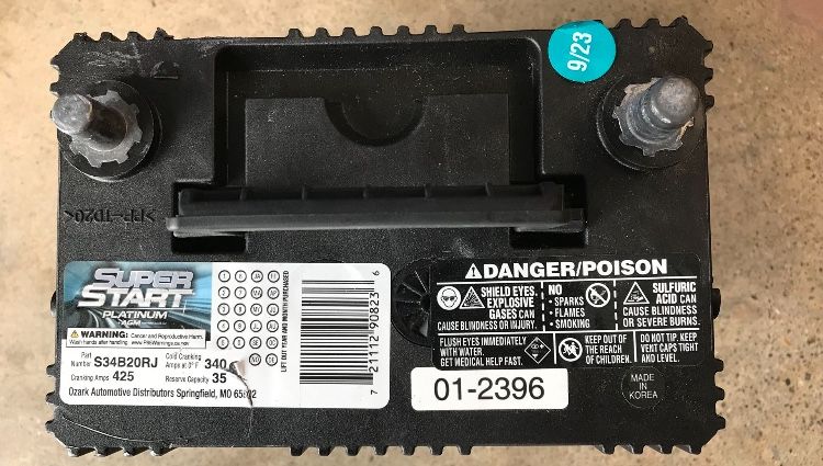 AGM AUTOMOTIVE BATTERY - SUPER START PLATINUM -S34B20TJ, 2004-2016 Toyota Prius Hybrid small 12volt battery