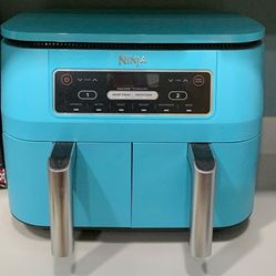 Ninja DZ201 Foodi 8 Quart 6-in-1 DualZone 2-Basket Air Fryer with 2 Independent Frying Baskets, Match Cook & Smart Finish to Roast, Broil, Dehydrate 