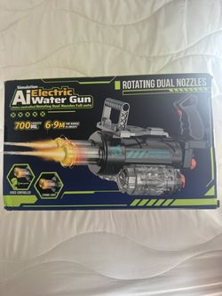 AI Voice-Controlled Electric Water Gun – Rotating Dual Nozzles, 700ml (New)