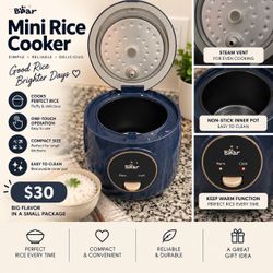 Bear Mini Rice Cooker Navy Blue