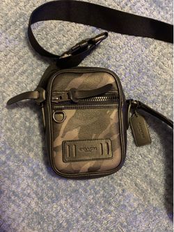 Coach Men’s Crossbody Bag, Black/Gray Camouflage