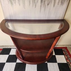 BOMBAY Glass Top Half Circle Console Table- Excellent condition 
