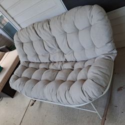 Patio Oversized Papasan Loveseat Rocking