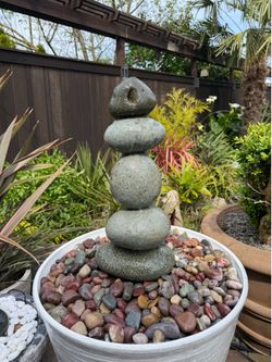 37” Custom Handmade 5 Stack Cairn Outdoor Water Fountain ⛲️