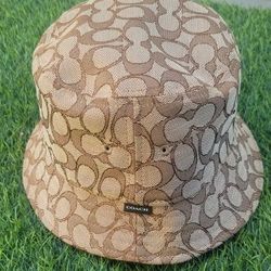 Coach Signature C Jacquard Designer Bucket Hat Sandstone Dark Oak/Khaki XS/S
