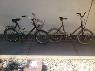 Two Vintage fold up Bicycles