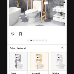 real wood over the toilet storage shelf new Can Take Apart Easily So You Can Carry It In A Car $55