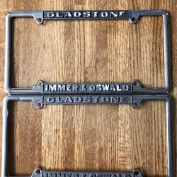 Immer & Oswald Gladstone - Chrome License Plate Frames